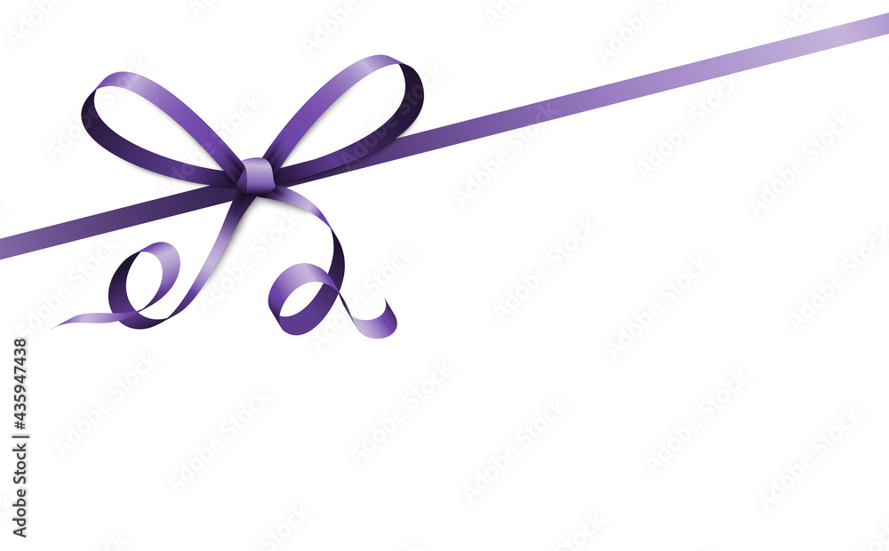 Obraz premium purple colored ribbon bow
