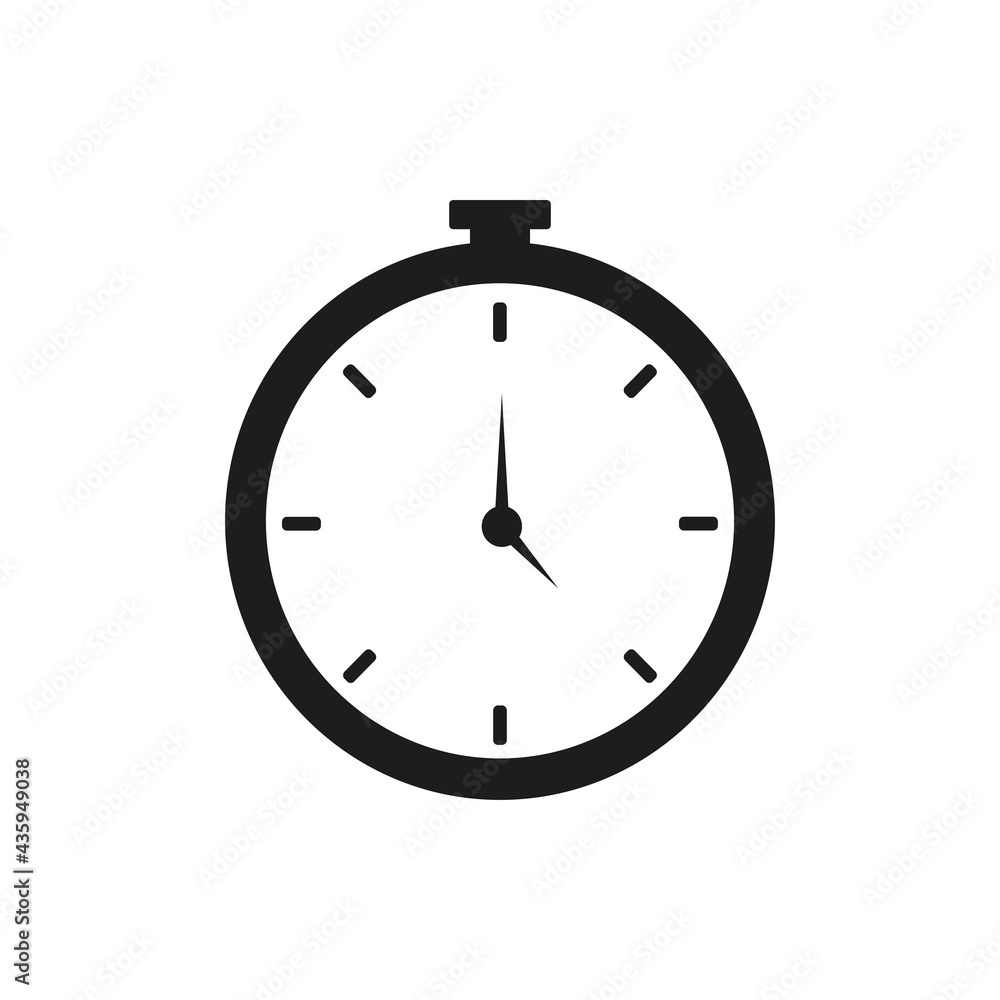 Graphic flat stopwatch icon for your design Graphic flat stopwatch icon for your design