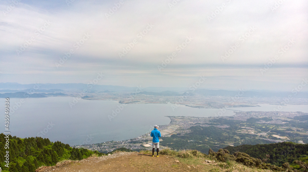 蓬莱山トレッキングから見る琵琶湖