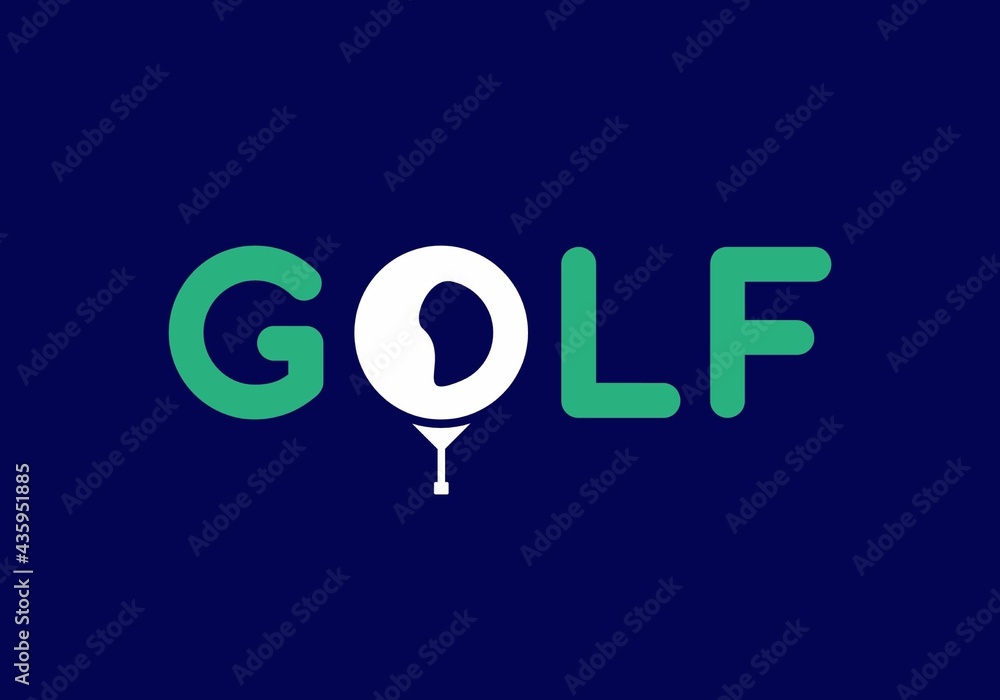 Green white of golf text Green white of golf text