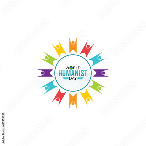 vector graphic of world humanist day good for world humanist day celebration. flat design. flyer design.flat illustration.