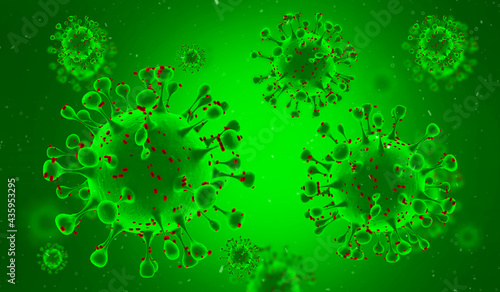 Pathogenic Covid-19 Virus disease outbreak. 3D illustration, 3D rendering