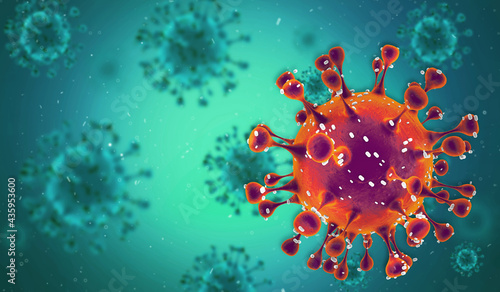 Pathogenic Covid-19 Virus disease outbreak. 3D illustration, 3D rendering 