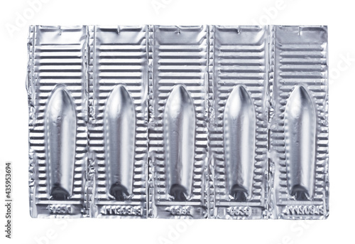 Blister pack with tablets. Packaging for drugs on a white background  clipping path included