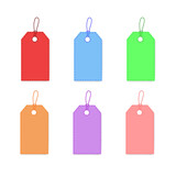 Empty colorful price tags. Trade labels. isolated rectangular labels, vector