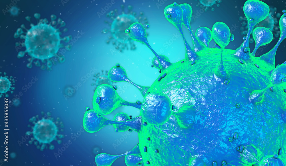 Fototapeta premium Pathogenic Covid-19 Virus disease outbreak. 3D illustration, 3D rendering
