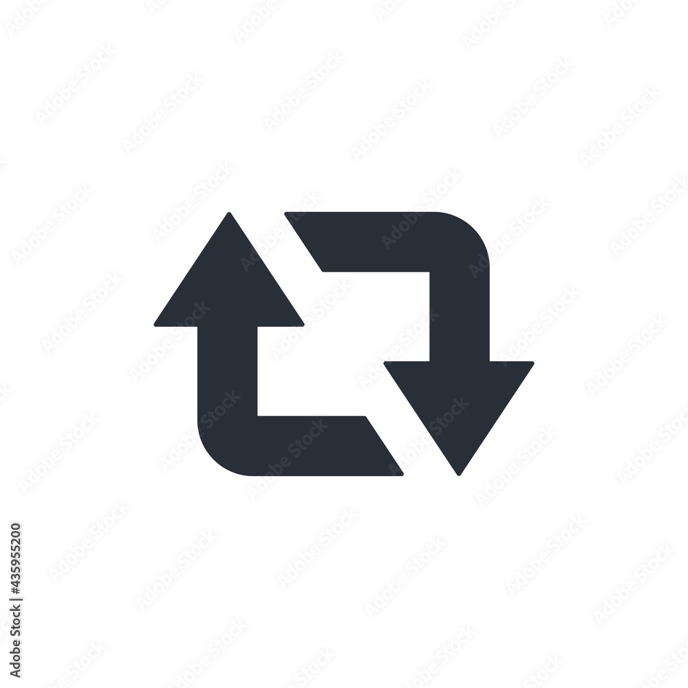 Retweet arrows symbol. Vector icon isolated on white background. Retweet arrows symbol. Vector icon isolated on white background.
