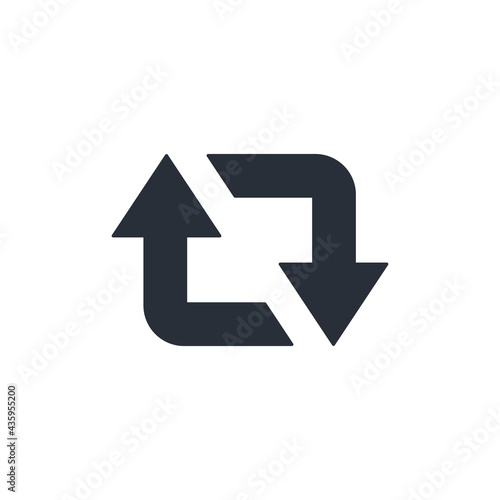 Retweet arrows symbol. Vector icon isolated on white background.