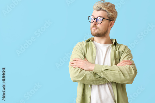 Young man wearing eyeglasse...