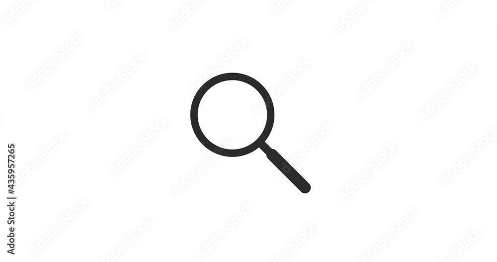 Magnifying glass search icon animation. 4K. Motion graphic design. Magnifying glass search icon animation. 4K. Motion graphic design.