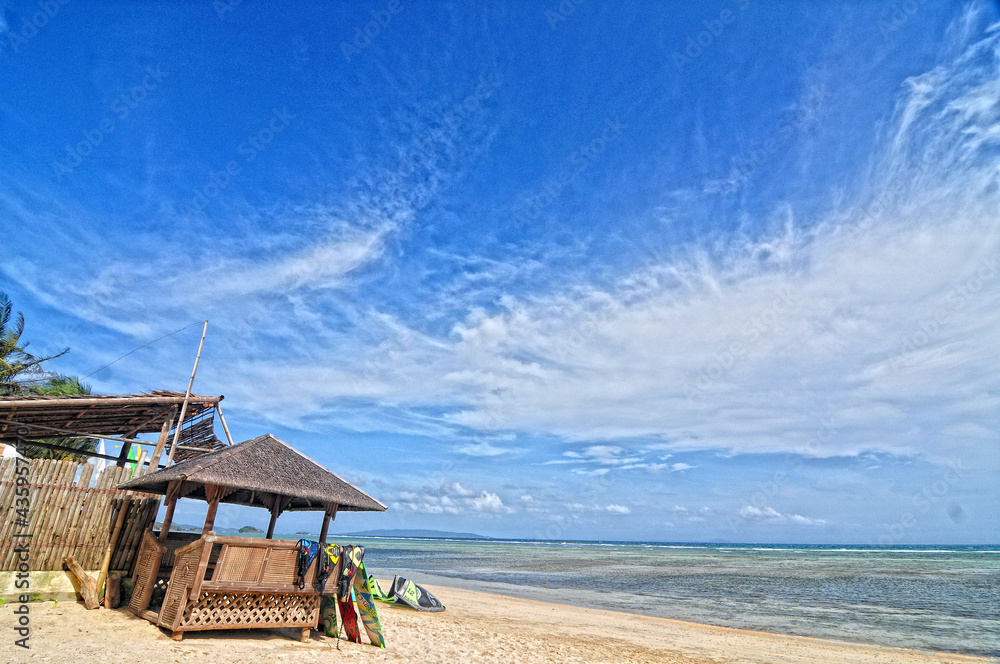 Fototapeta premium Beautiful Landscape and windy place at Boracay Philipine for holiday travel especially for kitesurfing kiteboarding