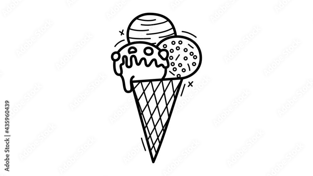 ice cream line icon animation Motion graphics 4k video motion illustration sign. Outline doodle style alpha channel. ice cream line icon animation Motion graphics 4k video motion illustration sign. Outline doodle style alpha channel.
