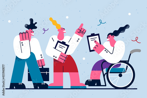 Happy lifestyle and work of disabled people concept