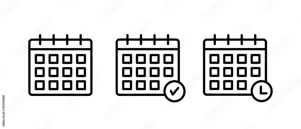 Calendar icon set, Calendar Symbol vector Calendar icon set, Calendar Symbol vector