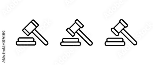 Judge Gavel Icon Set, gavel Symbol Vector for web site