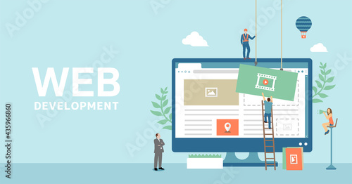 Web development concept  vector banner illustration photo