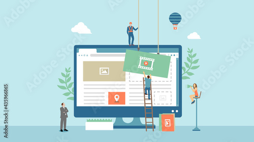 Web development concept  vector banner illustration