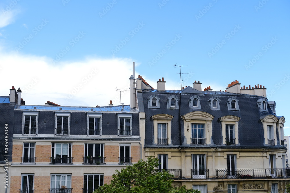 A view from a balcony in Paris. May 2021, France.