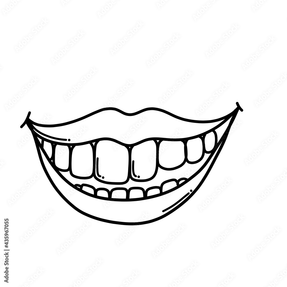 Mouth Doodle vector icon. Drawing sketch illustration hand drawn cartoon line eps10 Mouth Doodle vector icon. Drawing sketch illustration hand drawn cartoon line eps10