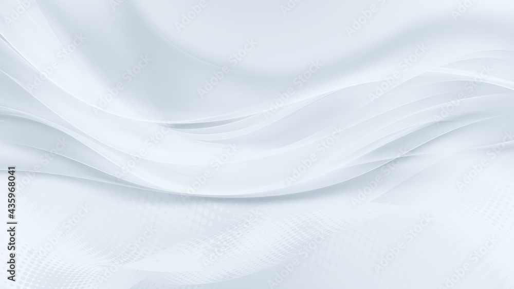 White and grey interior background with bright waves. Abstract creative graphic for web. Modern business style with halftone floor effect. White and grey interior background with bright waves. Abstract creative graphic for web. Modern business style with halftone floor effect.