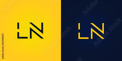 Minimalist Abstract Initial letter LN logo. This logo incorporates abstract letters in a creative way. It will be suitable for which company or brand name starts those initial. photo