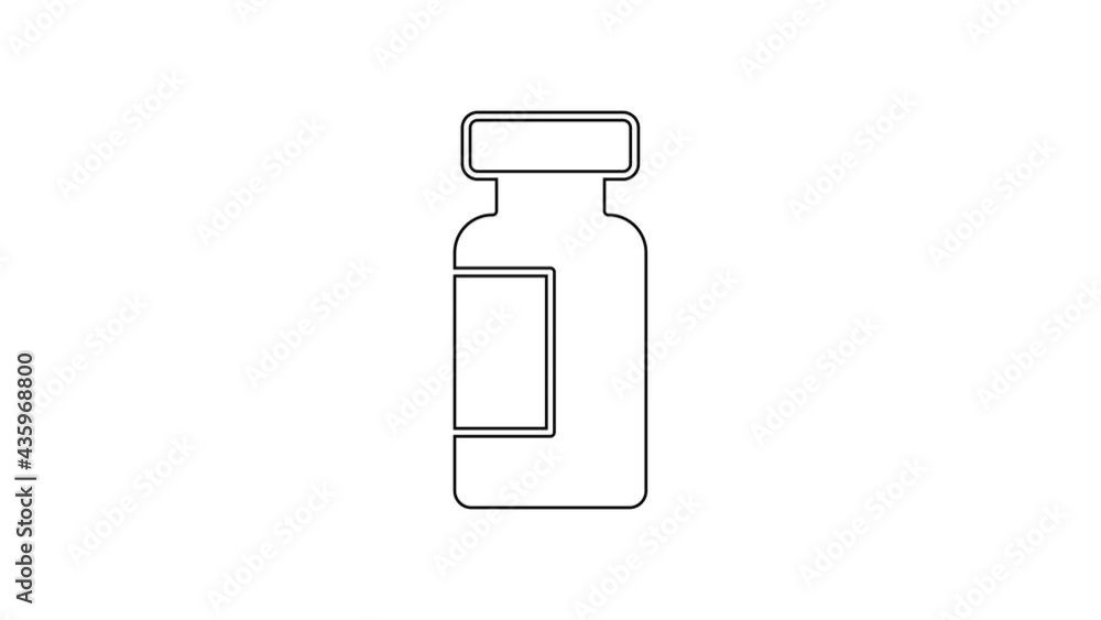 Black line Test tube and flask chemical laboratory test icon isolated on white background. Laboratory glassware sign. 4K Video motion graphic animation Black line Test tube and flask chemical laboratory test icon isolated on white background. Laboratory glassware sign. 4K Video motion graphic animation