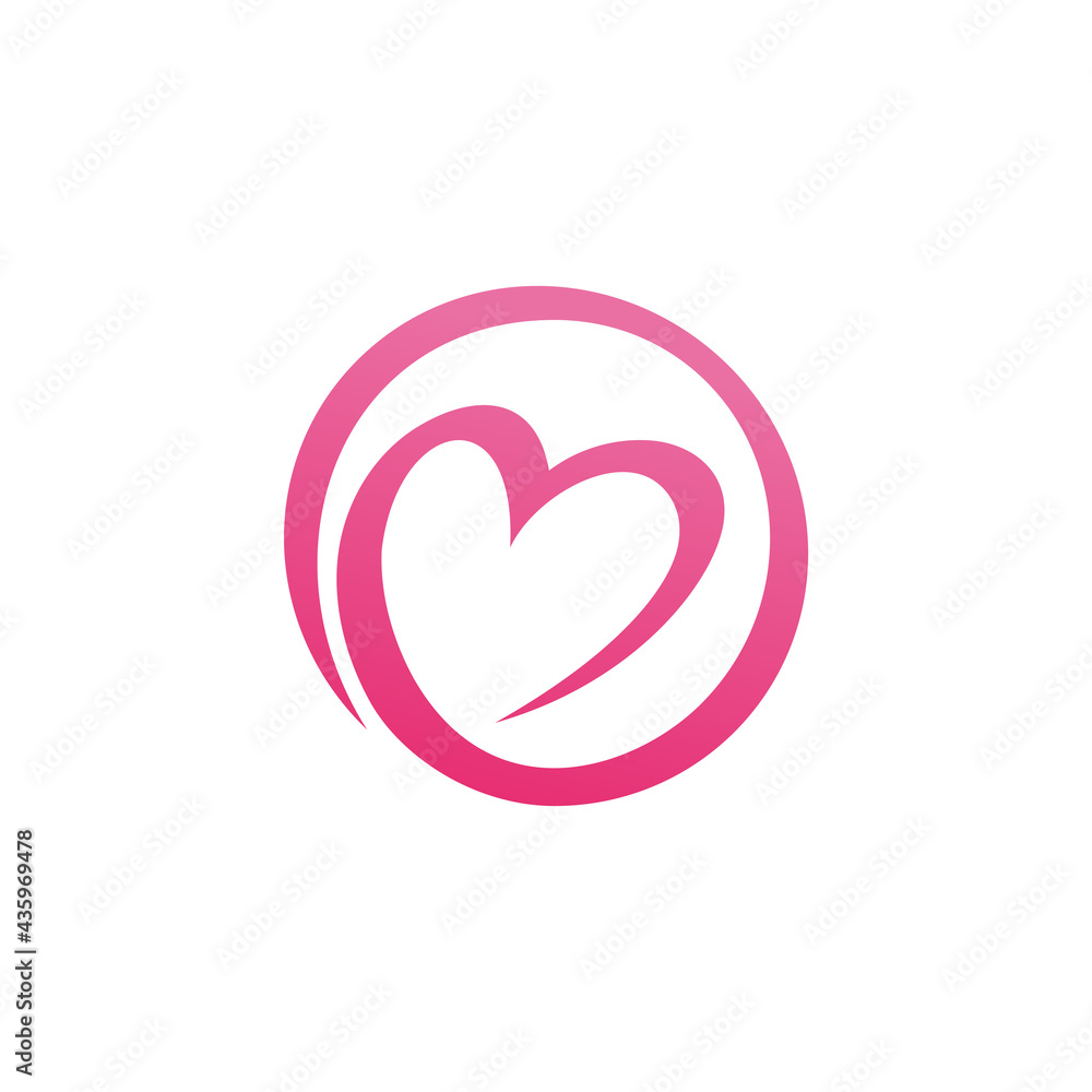 Circle love logo template design