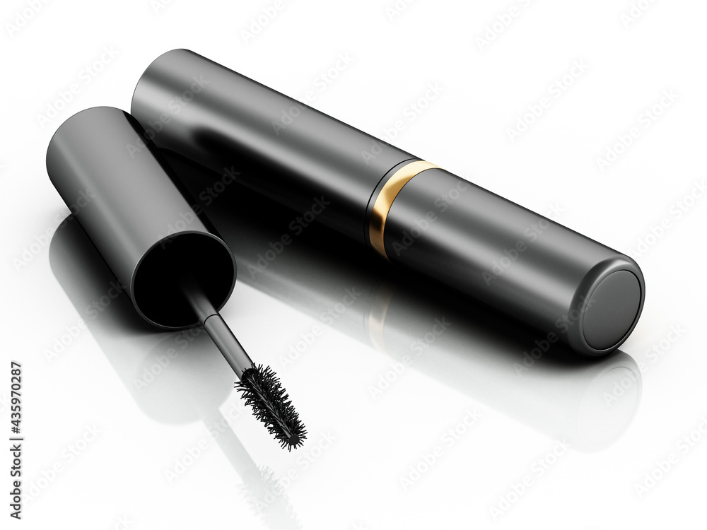 Generic eye mascara isolated on white background. 3D illustration Generic eye mascara isolated on white background. 3D illustration