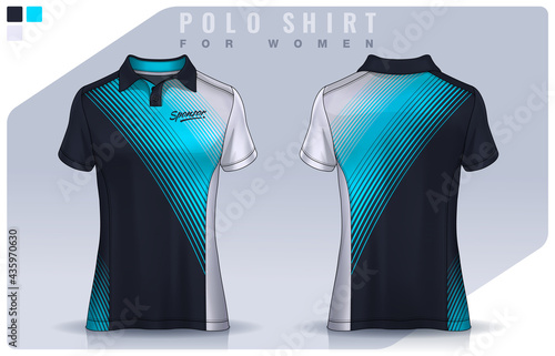 t-shirt sport design for women,  Jersey mockup.  Polo Uniform template.