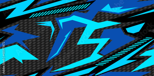 Illustration abstract racing background. Seamless geometric pattern of colored shapes. Print vinyl and decal for cars. The design is modern. Vector