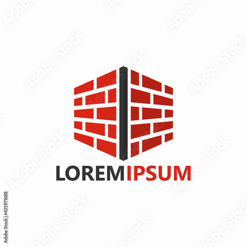 Brick construction logo template design