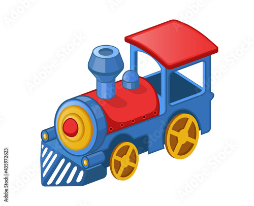 Vector illustration of cartoon toy train 