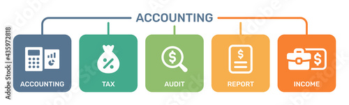 Collection of business accounting sign icon. Financial concept
