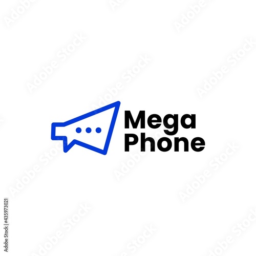 megaphone talk chat social logo vector icon illustration