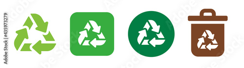 Set of recycle symbols. Recycle bin symbol of zero waste concept.