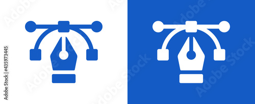 Vector icon vector. Fountain pen nib with bezier curve.