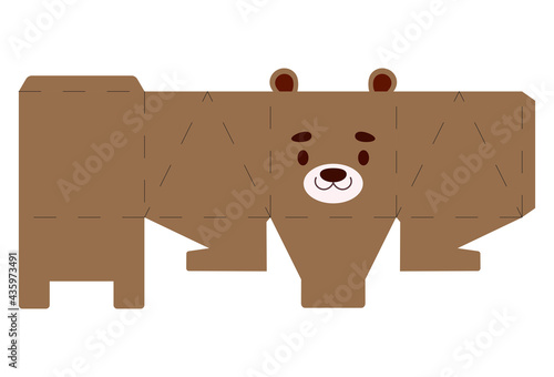 Party favor box otter design for sweets, candies, small presents, bakery. Package template, great design for any purposes, birthdays, baby showers, halloween, christmas. Vector stock illustration