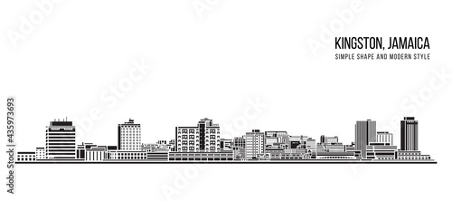 Cityscape Building Abstract Simple shape and modern style art Vector design - Kingston, Jamaica