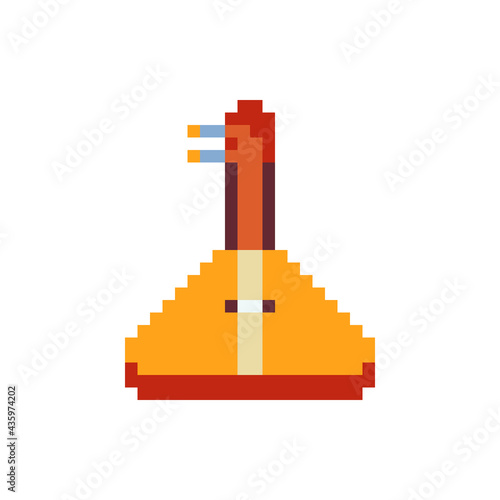 Gusli pixel art icon. Russian folk instruments. Isolated vector illustration.  