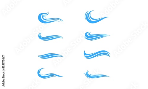 Wave set illustration vector design