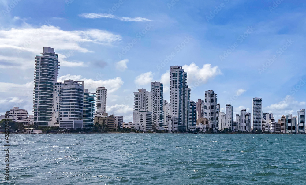 Fototapeta premium Bocagrande district in Cartagena Colombia