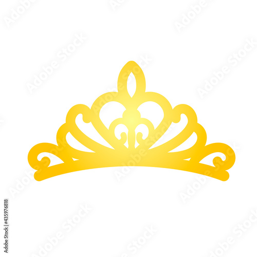 A simple tiara in a flat style. The silhouette of the crown. Vector illustration