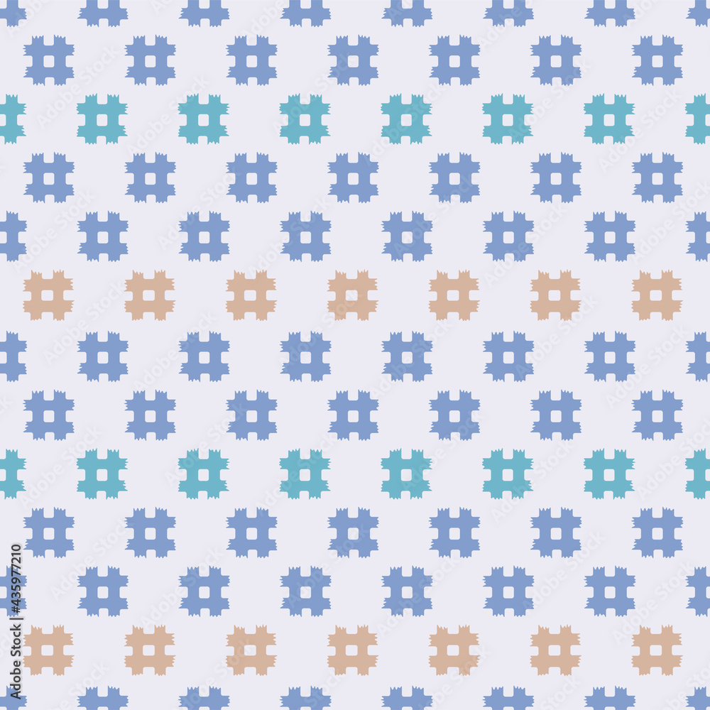 Japanese Pastel Cross Shape Square Vector Seamless Pattern
