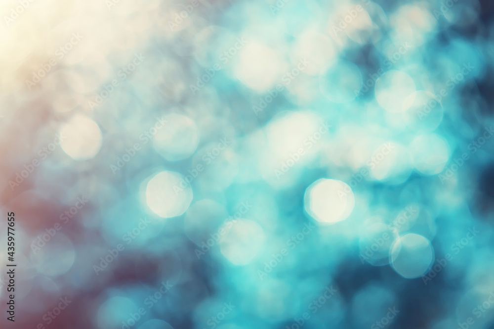 Blue bokeh abstract background. Beautiful backdrop for design.