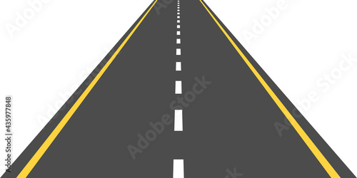 Road or asphalt highway concept with horizon perspective. Vector illustration.