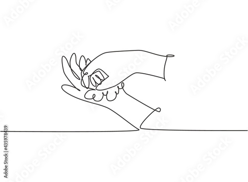 Continuous one line drawing twelve steps hand washing by rubbing the palms of the hands with soap until they are clean from germs. Hand hygiene. Single line draw design vector graphic illustration.