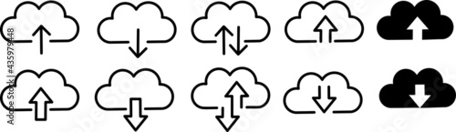 Cloud download and upload glyph Icon