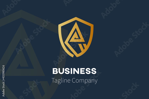 Free Download Shield with Type A Logo Template Vector for Business - GFXLoad