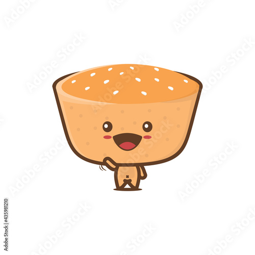 cute empada mascot. traditional brazilian snacks