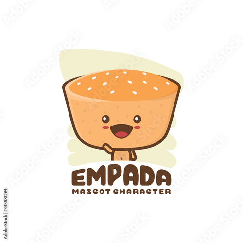 cute mascot empada. traditional brazilian snacks.